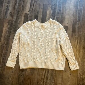 Princess Polly Ivory Cable Knit Sweater